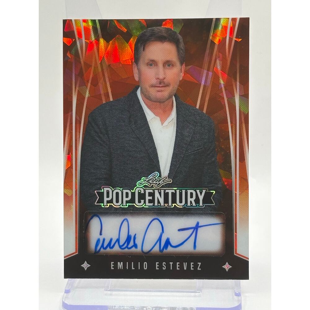 2025 Leaf Metal Pop Century Emilio Estevez Red Crystal Auto 1/1 SSP Mighty Ducks